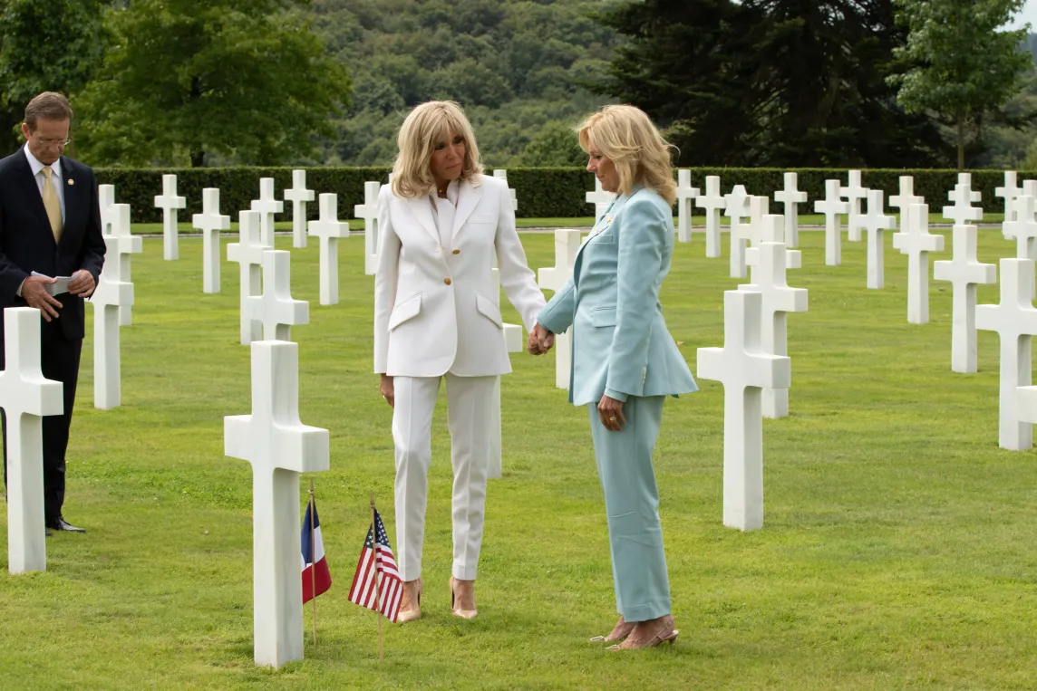 Jill Biden and Brigitte Macron at ABMC's Brittany American Cemetery, France / ©Jean-Marc David - SIPA