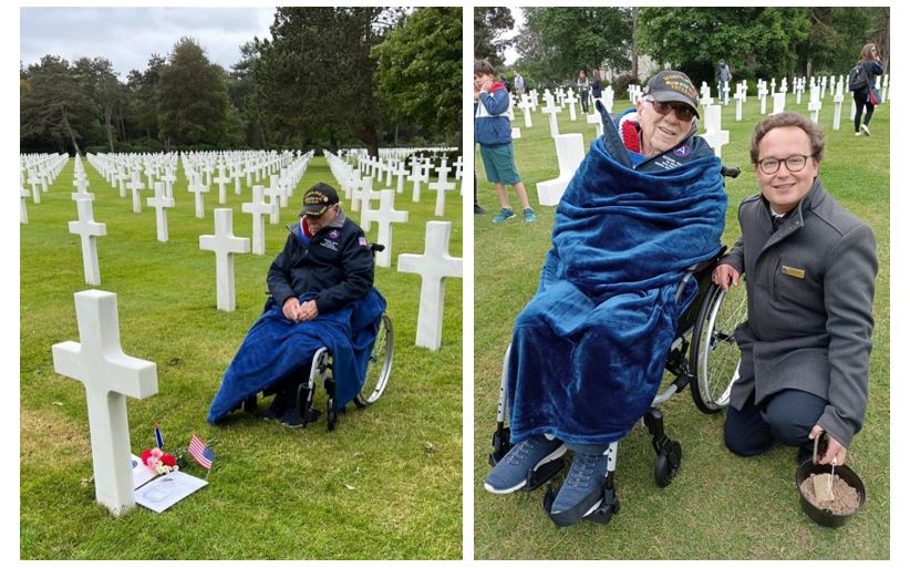 WWII veteran at Normandy American Cemetery