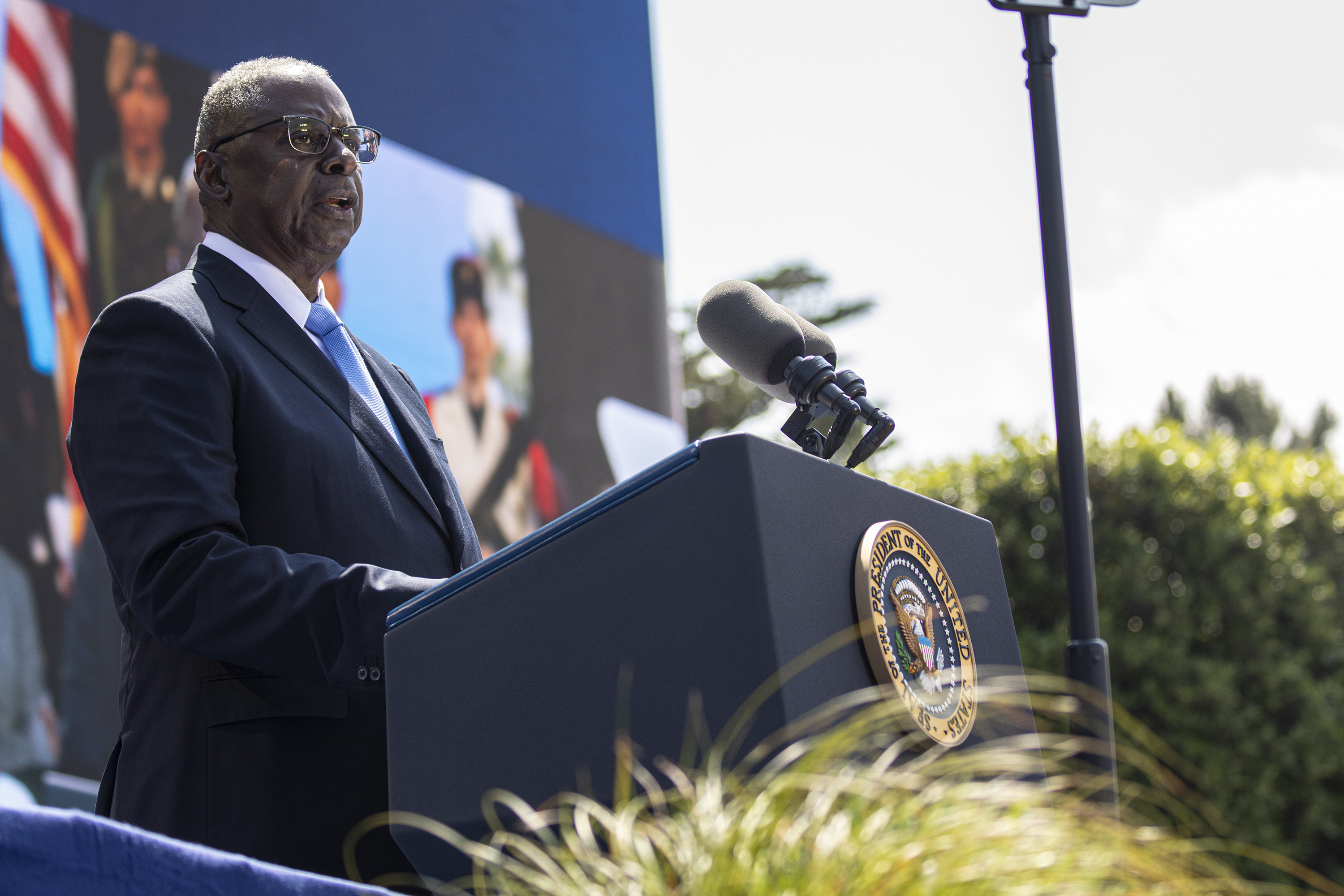 U.S. Secretary of Defense Lloyd J. Austin III delivered remarks for the 80th anniversary of D-Day at Normandy American Cemetery.