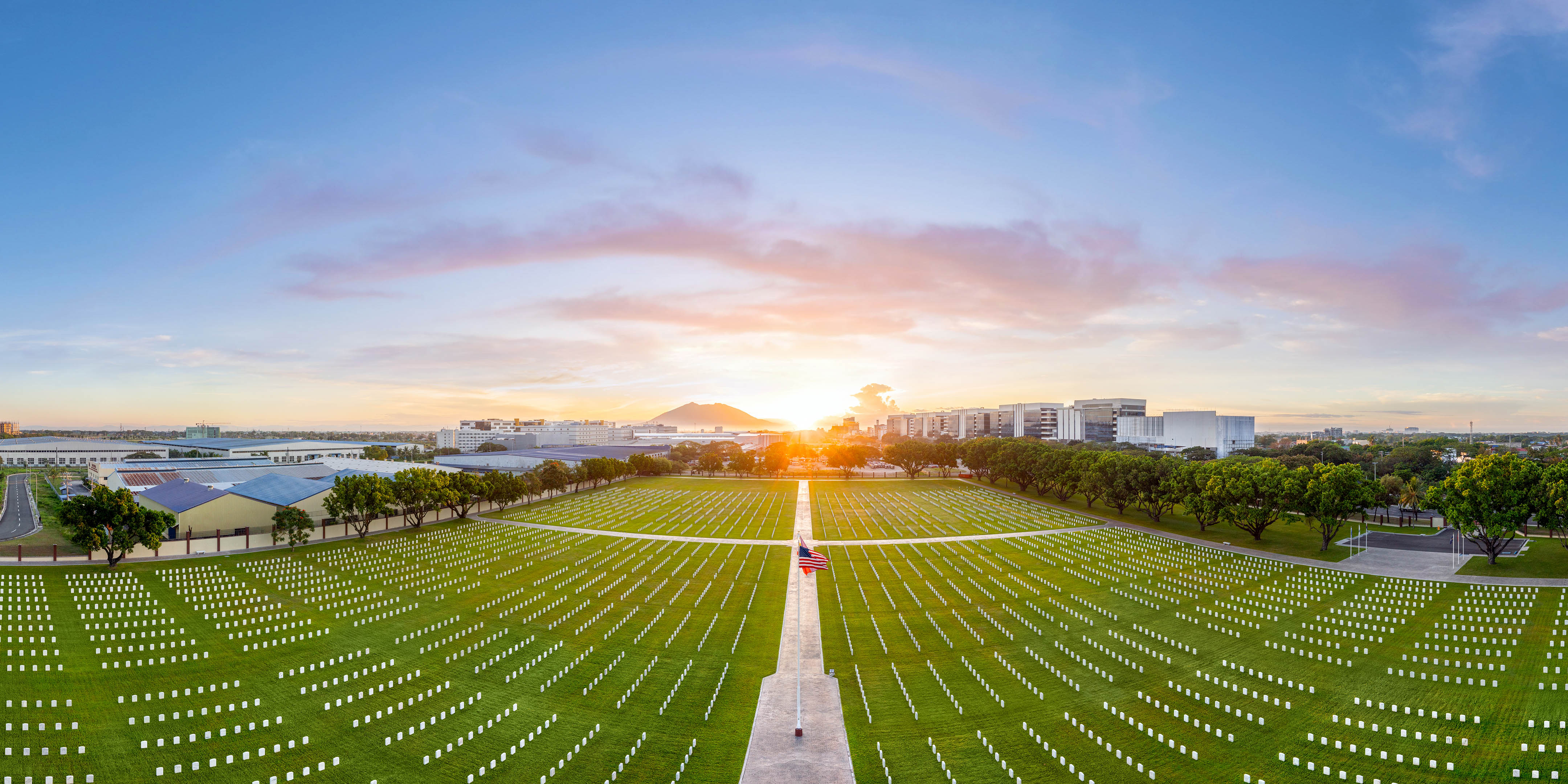 Panoramic view of Clark Veterans Cemetery from virtual tour