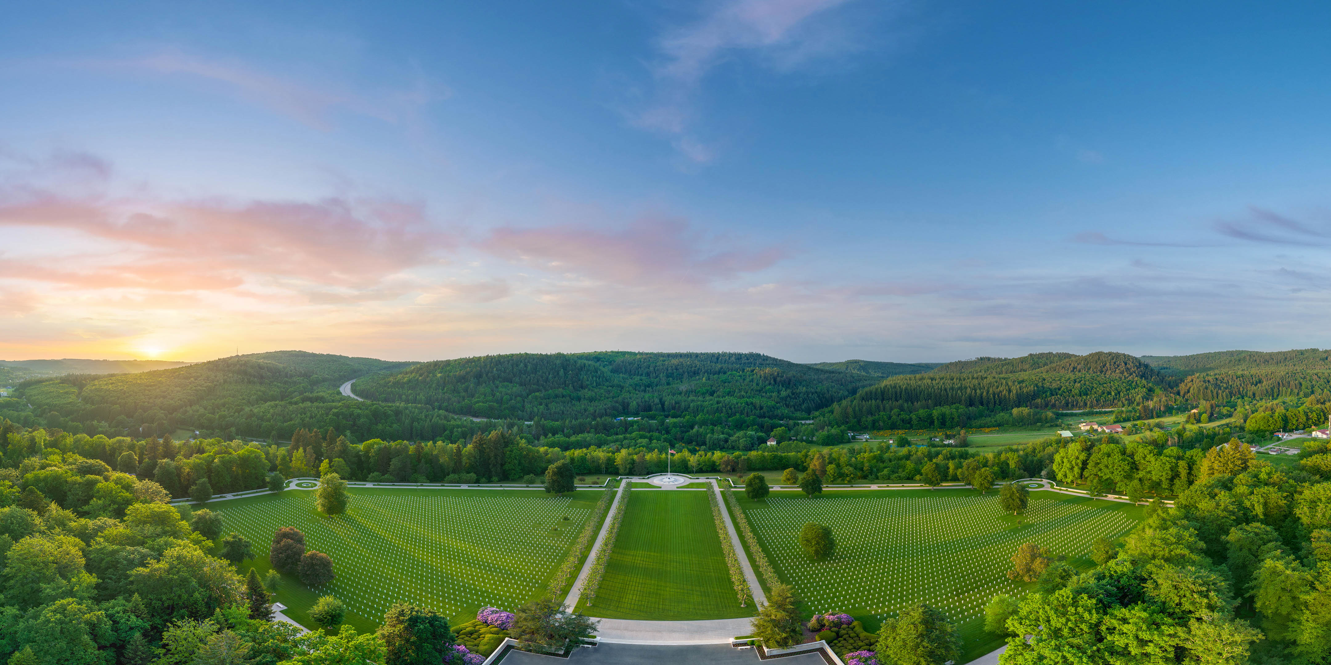 Panoramic view of Epinal American Cemetery from virtual tour
