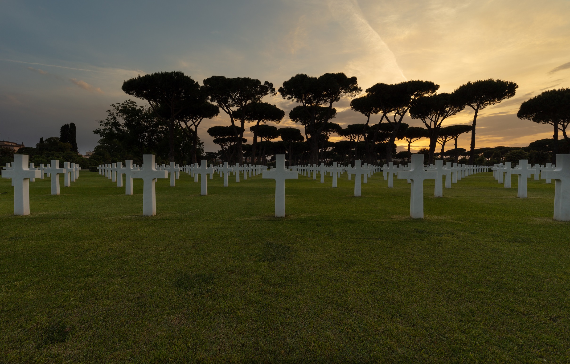 Graves at Sicily-Rome American Cemetery, Italy