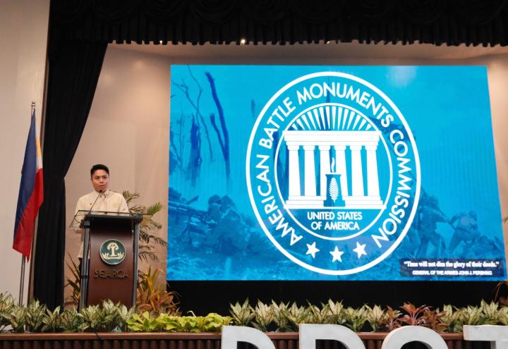 Vicente Lim IV, Visitor Center director at Manila American Cemetery, represents ABMC at the Philippine Research Conference on Tourism Hospitality Conference, Sept. 12.