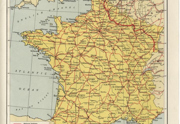 This map of France is from American Armies and Battlefields in Europe. 