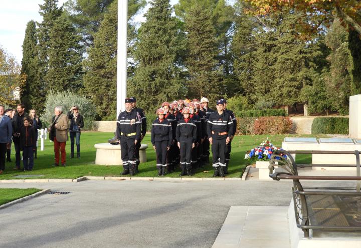 Local firefighters participated in the ceremony. 