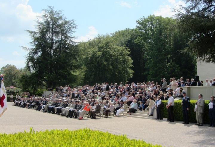 Attendees sit during the ceremony.