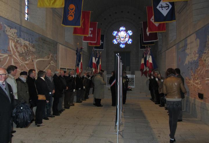 Citizens gather in the chapel for the wreath laying. 