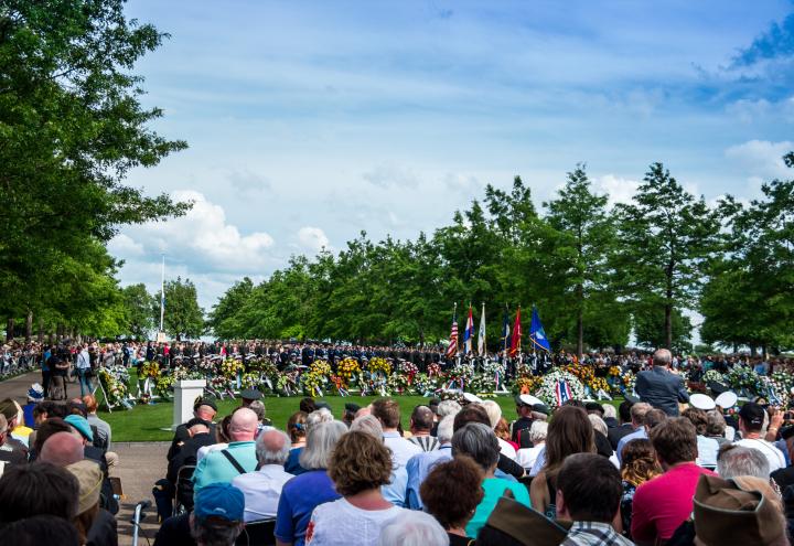 Attendees, wreaths and participants.  