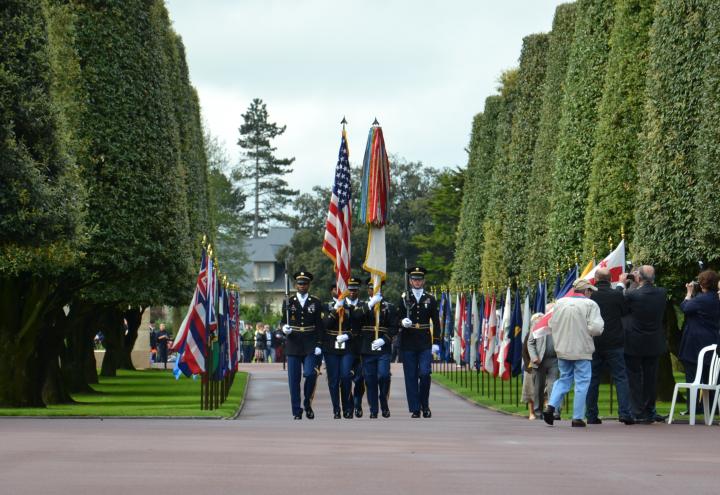 Participants in the 2012 Memorial Day ceremony at Normandy American Cemetery.