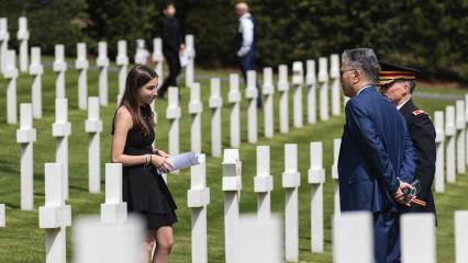 he Honorable Mark Takano (D-CA), Ranking Member, House Committee on Veterans’ Affairs CODEL visit 2024. Students from the school gave interpretative stories on individuals buried at the cemetery. 