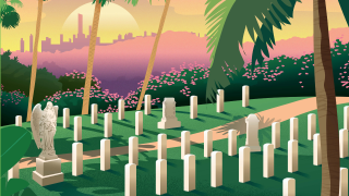 Vintage poster of Corozal American Cemetery 