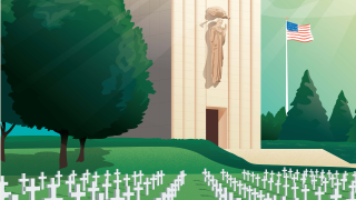 Vintage poster of Lorraine American Cemetery